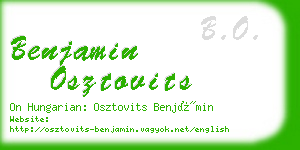 benjamin osztovits business card